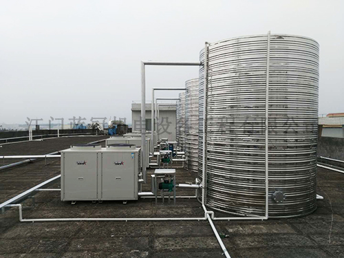 陽江貝斯特外國語學(xué)校宿舍熱水工程二期（4臺(tái)10P空氣能熱水器+4個(gè)10噸水箱）