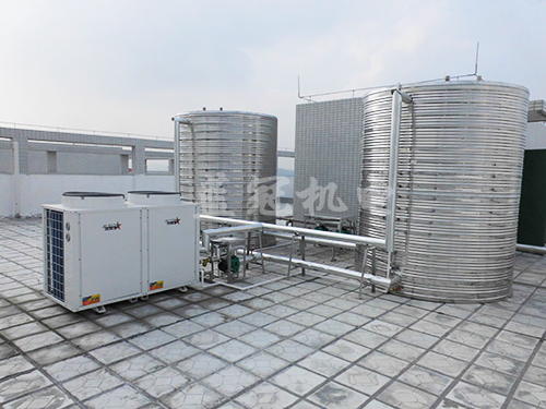 藍(lán)冠機(jī)電空氣能熱水工程案例—臺(tái)山恒生五金工程熱水工程